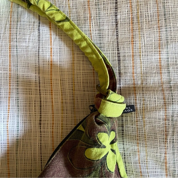 Green & brown floral hobo shoulder bag - Picture 4 of 5